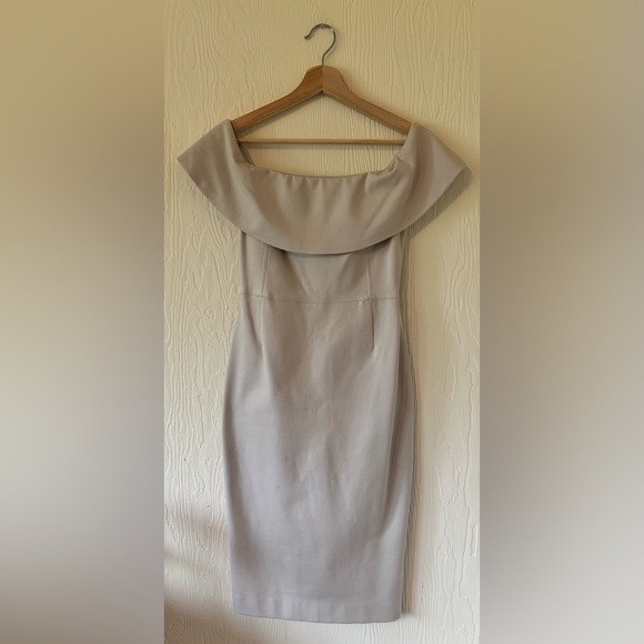 Babaton Aritzia Ruslan Cream Bardot Off Shoulder Bodycon Contour Midi Dress - Picture 12 of 17